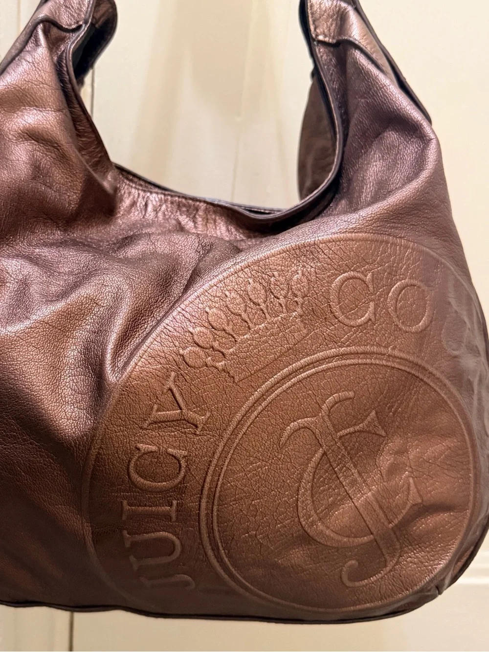 Juicy Couture Vintage Metallic Bronze Leather Hobo Bag (2012) – Large Tassel